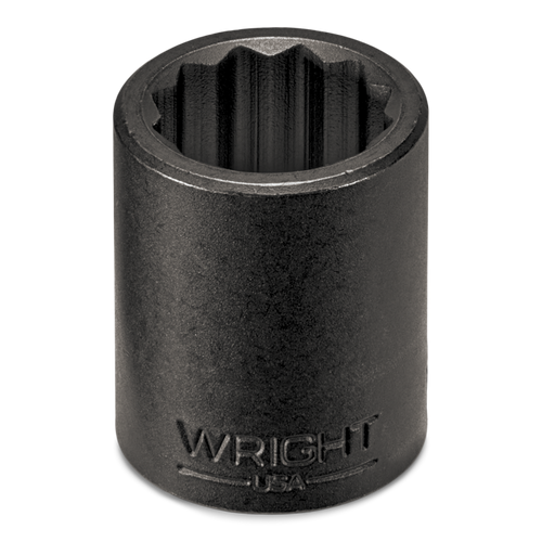 Wright Tool 1/2 in Drive 12-Point Standard SAE Black Oxide Impact Socket, 7/16 in