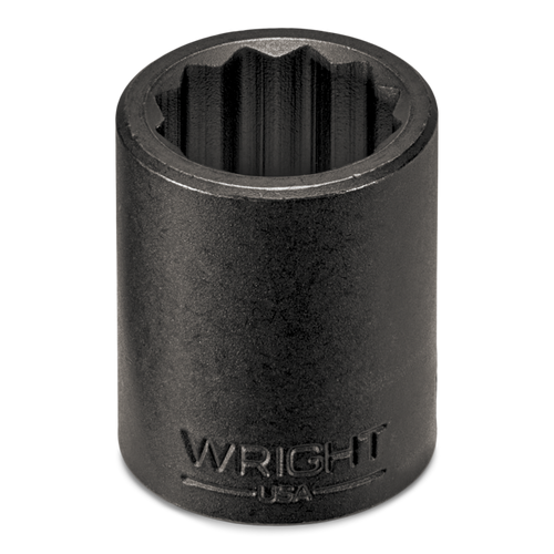 Wright Tool 1/2 in Drive 12-Point Standard SAE Black Oxide Impact Socket, 1/2 in
