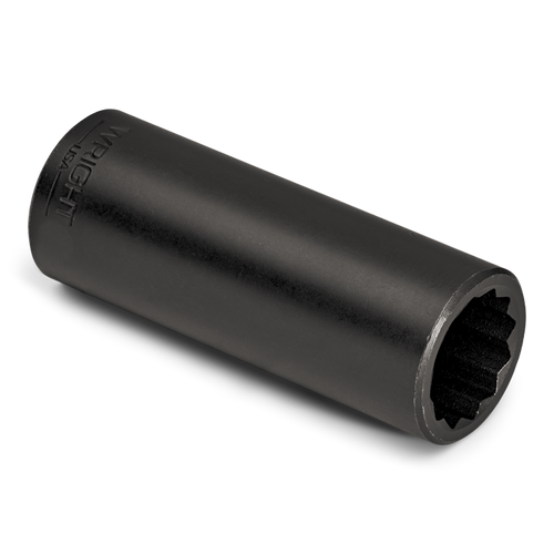 Wright Tool 1/2 in Drive 12-Point Deep SAE Black Oxide Impact Socket, 1/2 in