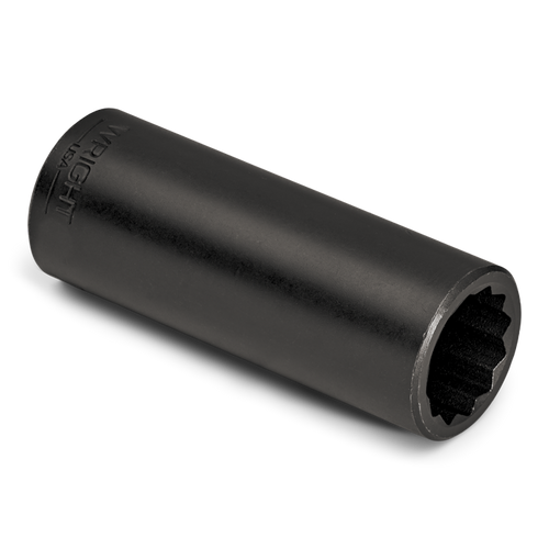 Wright Tool 1/2 in Drive 12-Point Deep SAE Black Oxide Impact Socket, 11/16 in