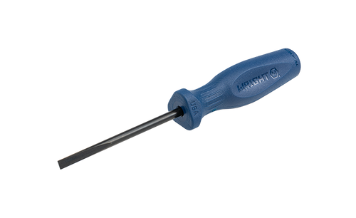 Wright Tool Large Ergonomic Handle Round Shank Slotted Screwdriver, Blade Length 1-1/2 in, Length 3-7/16 in