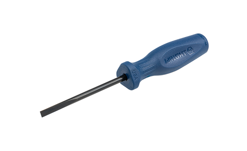 Wright Tool Large Ergonomic Handle Round Shank Slotted Screwdriver, Blade Length 8 in, Length 13-1/2 in