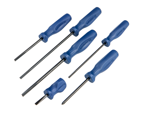 Wright Tool Set of 6 Large Ergonomic Handle Phillips and Slotted Screwdriver with Pouch, 3/16 in - 5/16 in, PH2