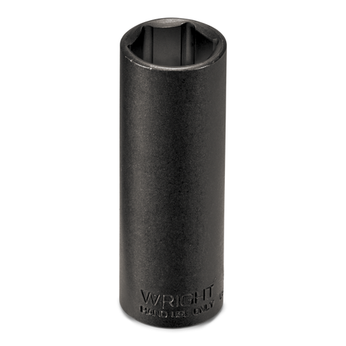 Wright Tool 3/8 in Drive 6-Point Deep SAE Black Industrial Hand Socket, 3/8 in