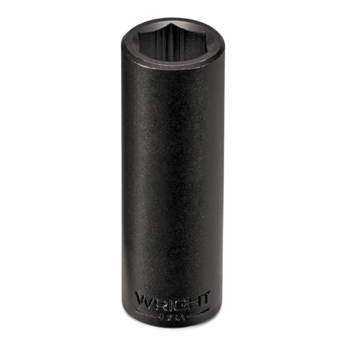 Wright Tool 3/8 in Drive 6-Point Deep Metric Black Oxide Impact Socket, 6mm