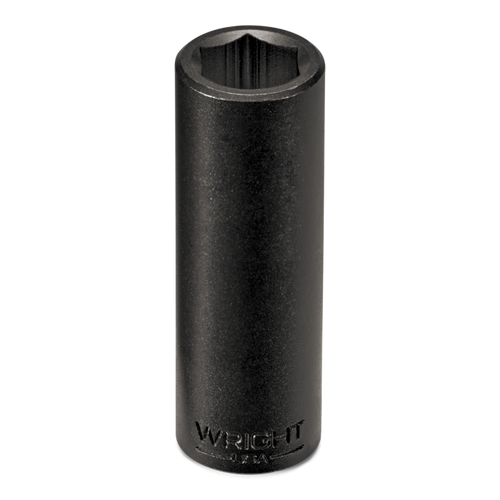 Wright Tool 3/8 in Drive 6-Point Deep Metric Black Oxide Impact Socket, 11mm