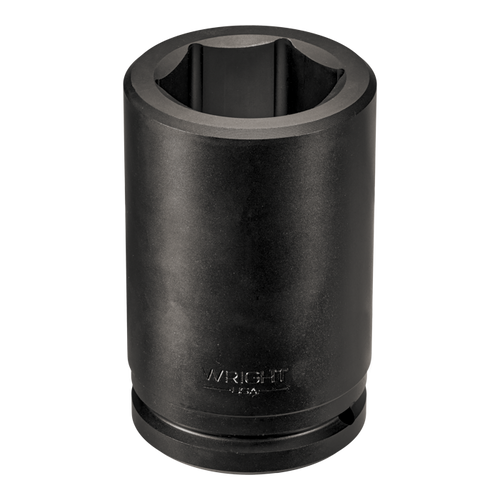 Wright Tool 1-1/2 in Drive 6-Point Deep Metric Black Oxide Impact Socket, 100mm