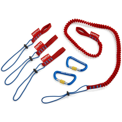 Knipex 00 50 04 T BKA KN | Tool Tethering System (1 Lanyard, 3 Adapter Strap and 2 Carabiners)