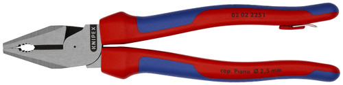 Knipex 02 02 225 T BKA KN | High Leverage Combination Pliers, Multi-Component, Tethered Attachment