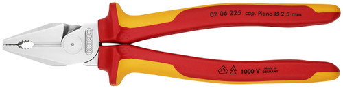 Knipex 02 06 225 KN | High Leverage Combination Pliers, Chrome, 1000V Insulated