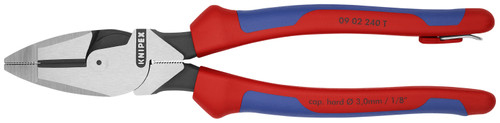 Knipex 09 02 240 T BKA KN | High Leverage Lineman's, New England Head, Multi-Component, Tethered Attachment