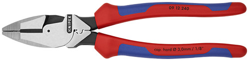 Knipex 09 12 240 KN | High Leverage Lineman's, New England Multi-Component w/ Tape Puller & Crimper
