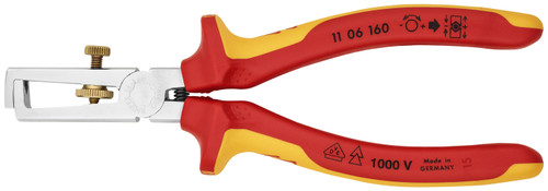Knipex 11 06 160 KN | End-Type Wire Stripper, Chrome, Multi-Component, 1000V Insulated