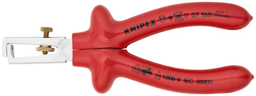 Knipex 11 07 160 KN | End-Type Wire Stripper, Dipped, 1000V Insulated