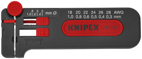 Knipex 12 80 100 SB KN | Precision Mini Wire Stripper, 18-28 AWG