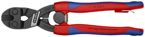 Knipex 71 22 200 T BKA KN | CoBolt Compact Bolt Cutter Multi-Component, Tethered Attachment, 20 degree Angled