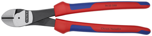 Knipex 74 22 250 KN | High Leverage Angled Diagonal Cutters, 12 degree Angled, Multi-Component