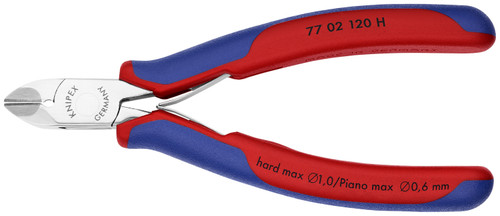 Knipex 77 02 120 H KN | Electronics Diagonal Cutters w/ Carbide Metal Cutting Edges, Multi-Component