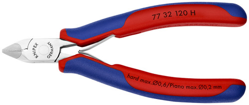 Knipex 77 32 120 H KN | Electronics Diagonal Cutters w/ Carbide Metal Cutting Edges, Multi-Component