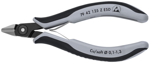 Knipex 79 42 125 Z ESD KN | Diagonal Cutting Nippers, Flush Cut, ESD