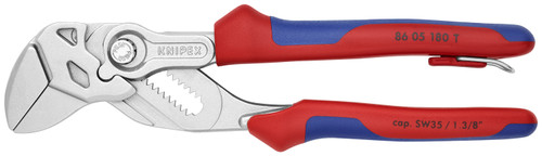 Knipex 86 05 180 T BKA KN | Pliers Wrench, Multi-Component, Tethered Attachment