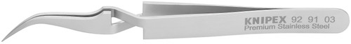 Knipex 92 91 03 KN | Premium Stainless Steel Cross-Over Gripping Tweezers, 45 degree Angled, Needle-Point Tips