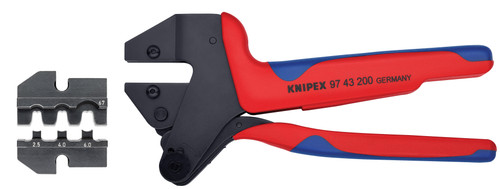 Knipex 9K 00 80 64 US KN | Crimp System Pliers (97 43 200) & Crimp Die: Solar Connectors Suncon (Hirschmann): 2.5/4.0/6.0 10/11 (97 49 67) Packaged In A Protective Plastic Case