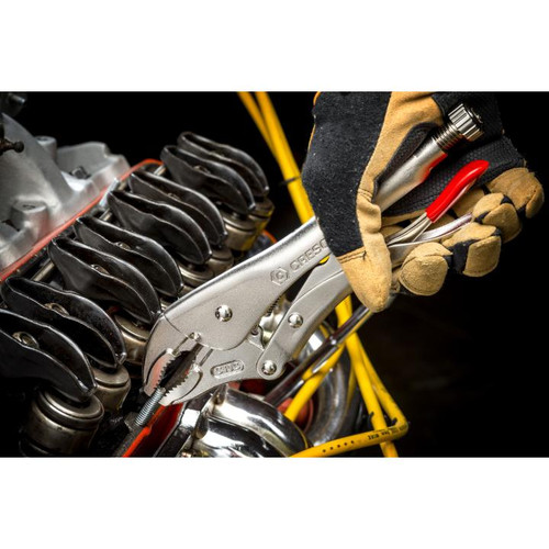 10" Curved Jaw Locking Pliers with Wire Cutter