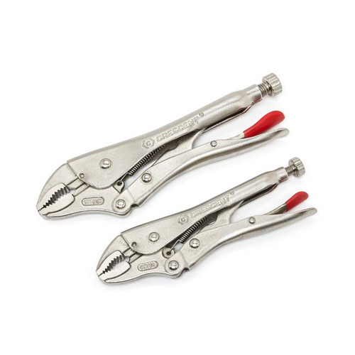 CRESCENT 2 Pc. Curved Jaw Locking Pliers with Wire Cutter Set - CLP2SETN-08