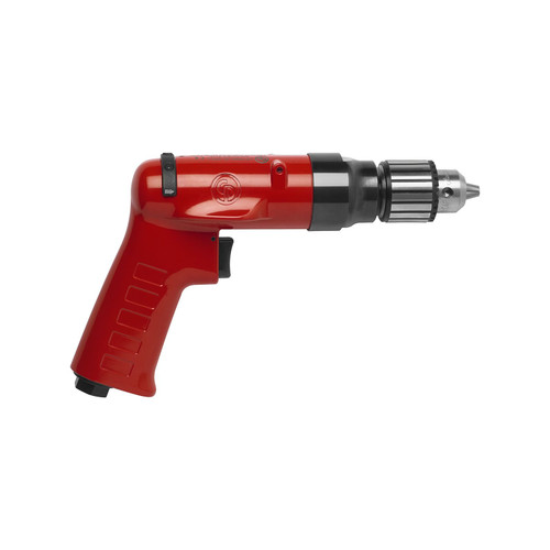 Chicago Pneumatic CP1114R40 - 3/8 Inch (10 mm) Air Drill, Reversible, Keyed Chuck, Pistol Handle, 0.54 HP / 400 W, Stall Torque 1.3 ft. lbf / 1.7 Nm - 4000 RPM 6151580340