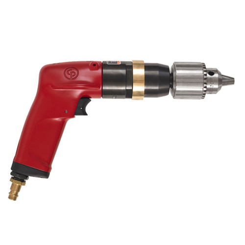 Chicago Pneumatic CP1117P09 - 1/2 Inch (13 mm) Air Drill, Keyed Chuck, Pistol Handle, 1.01 HP / 750 W, Stall Torque 14.2 ft. lbf / 19.3 Nm - 900 RPM 6151580150