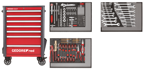 GEDORE 1263 L Caja de herramientas vacía 3 compartimentos 160x420x225 mm