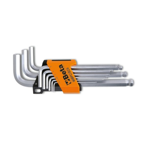 Beta Tools Set of 9 Ball End Hexagon Key Wrenches in Holder