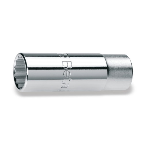 Beta Tools 11/16 in, Bi-Hexagon Hand Socket, Long Series, 12 Point 3/8 in Drive, Chrome-Plated