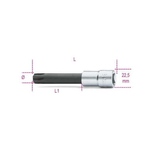 Beta Tools 10mm 1/2 in Drive Special Form Socket Driver, Chrome-Plated