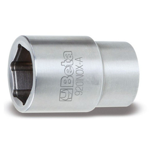 Beta Tools 18mm, Hexagon Hand Socket, 6 Point 1/2 in Drive, INOX Stainless Steel
