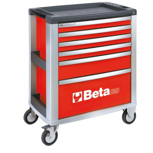 Beta Tools Mobile Roller Cabinet with 6 Drawers - Red