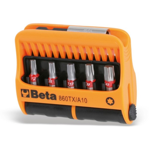 Beta Tools Set of 10 Bits with Magnetic Holder and Plastic Case