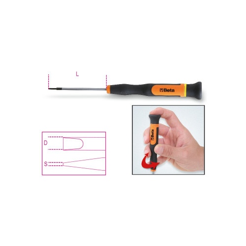 Beta Tools 2.0 Micro-Screwdriver for Slotted Head Screws