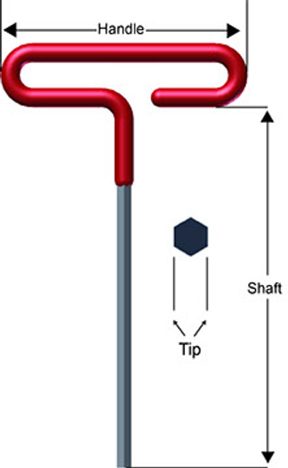 Eklind Cushion Grip Hexagon T-Key 9/64 in