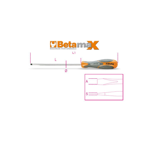 Beta Tools 5.5 x 150mm Screwdriver for Slotted Head Screws