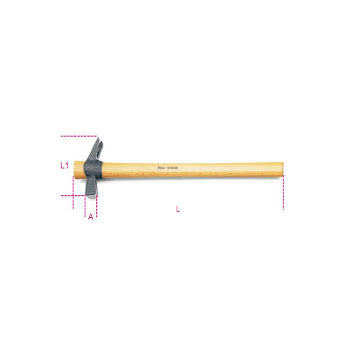 Beta Tools Claw Hammer with Square Peins, Magnets, Nail Holders and Wooden Handle