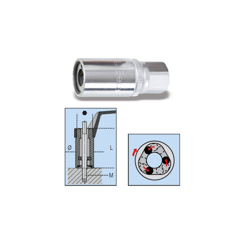 Beta Tools Roller Stud Extractors with 1/2 in Square Drive 5mm