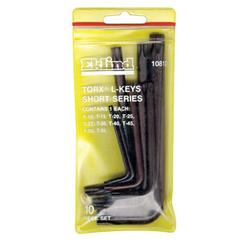 Eklind Set of 10 Short Torx L-Key with Pouch