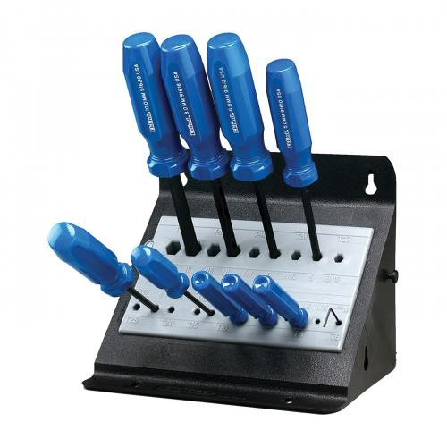 Eklind Set of 10 SD Series Ball End Hexagon Screwdriver 1.3 - 10mm with Stand