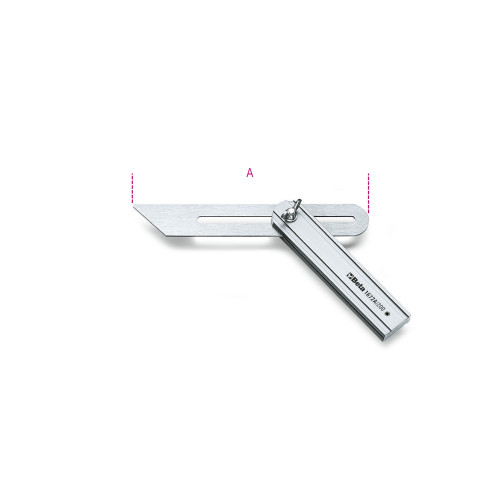 Beta Tools Adjustable Mitre Square, 300mm Sliding Blade, Chrome-Plated