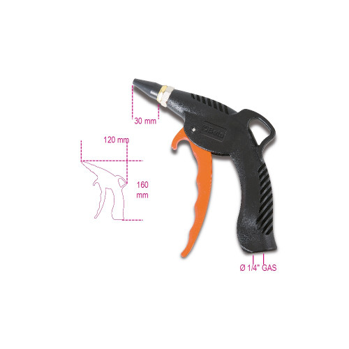 Beta Tools Progressive Blow Gun with Rubber Nozzle, Item 1949BC