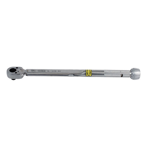 Tohnichi QL140N-MH TORQUE WRENCH Ratchet Head Type Adjustable Torque Wrench with Metal Handle, 30-140, 1N.m, 1/2" Square Drive Torque Wrench Head