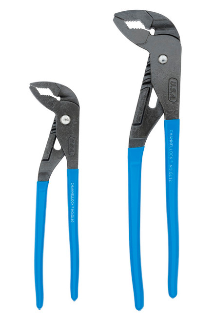 Channellock Set of 2 Griplock Tongue and Groove Pliers, 9.5 in, 12.5 in