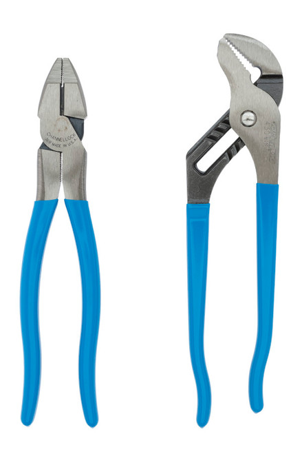 Channellock Set of 2 Linemen's, Tongue and Groove Pliers